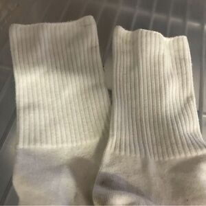 Well worn Classic White Crew Socks used socks gym socks
